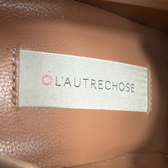 L'Autre Chose Olive, Black Italian Suede Leather Stack Heel Ankle Boot Bootie 36 - Picture 6 of 10